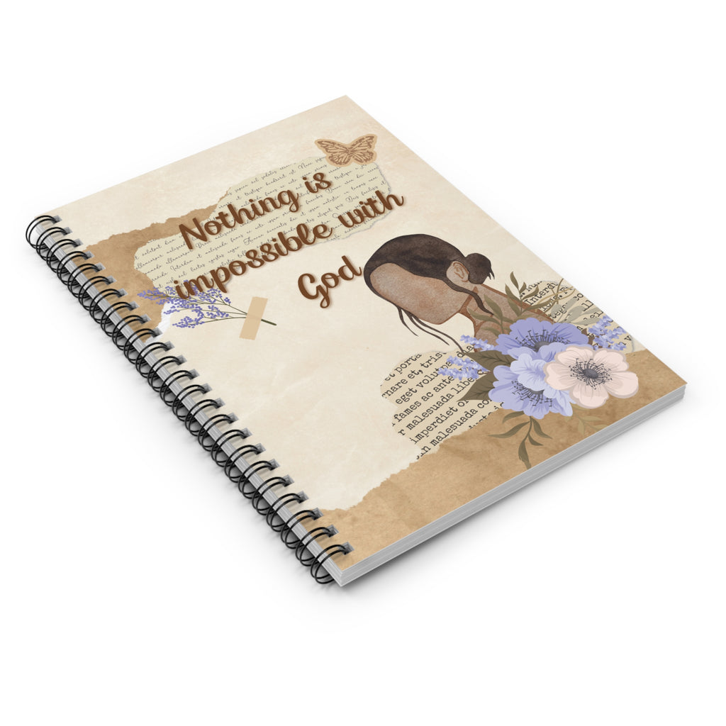 Inspirational Spiral Notebook - "Nothing Is Impossible With God"